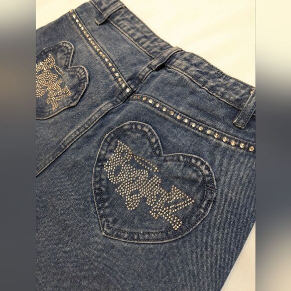 Dolls Kill x Bratz Doll Bejeweled Women's Jeans Medium Y2K Heart Pockets Denim - Picture 8 of 8